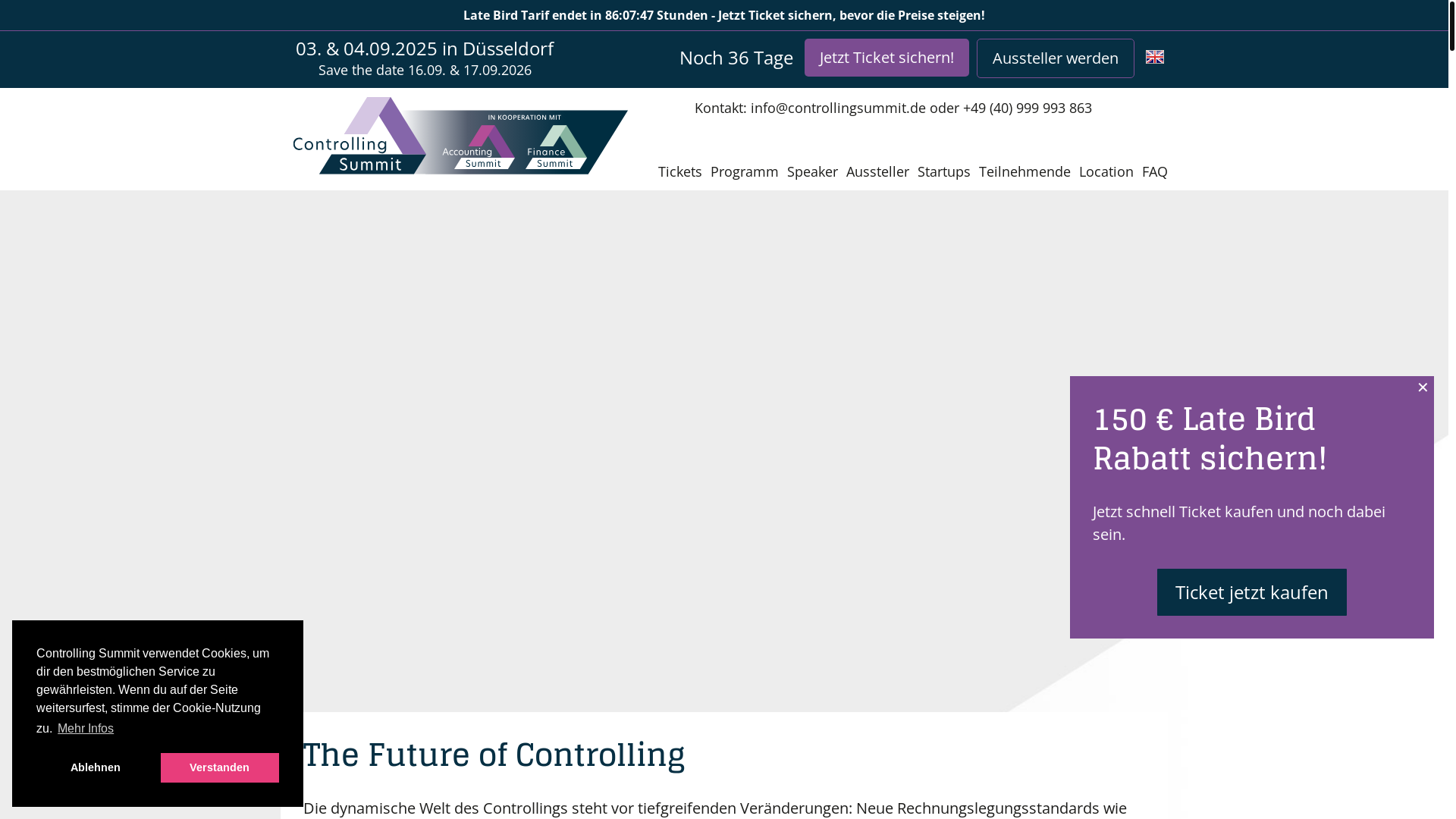 website screenshot of https://controlling-summit.com