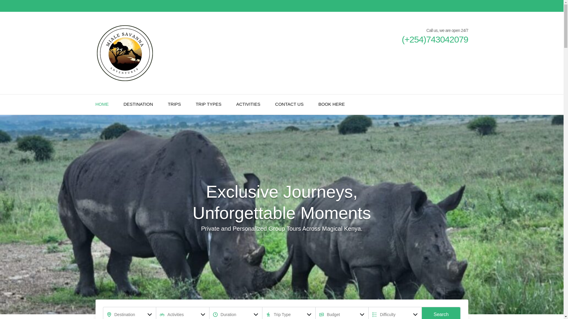 website screenshot of https://mialesavanna.co.ke/