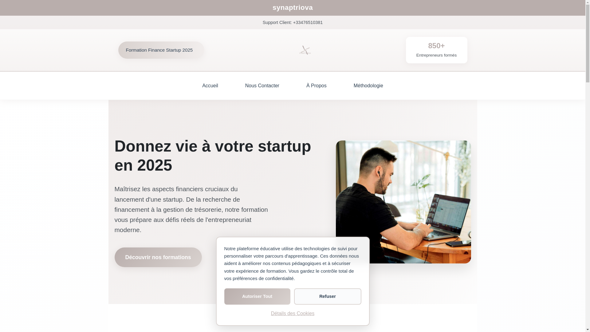 website screenshot of https://synaptriova.com/