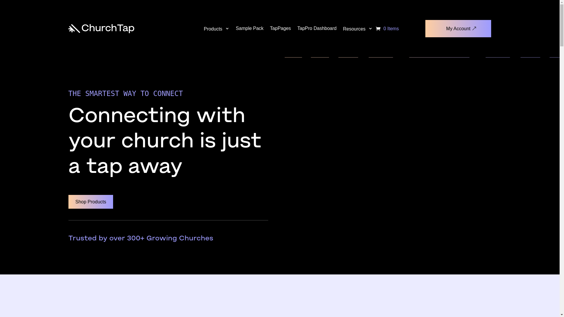 website screenshot of https://churchtap.church/
