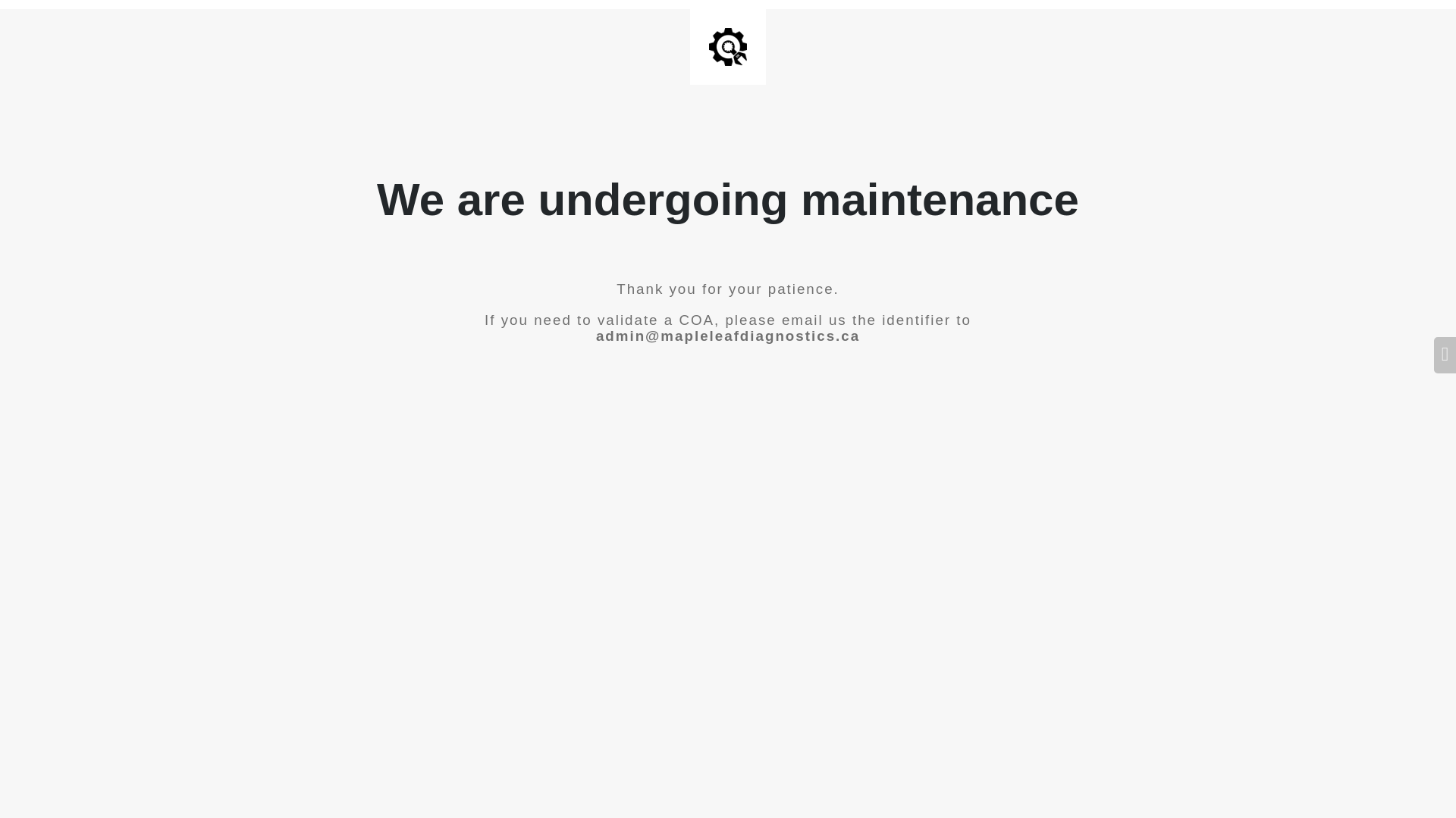 website screenshot of https://mapleleafdiagnostics.ca/