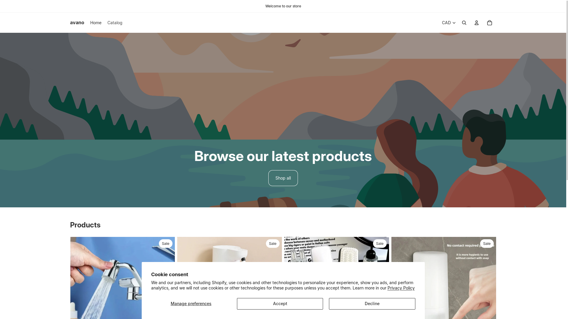 website screenshot of https://avano.ca/
