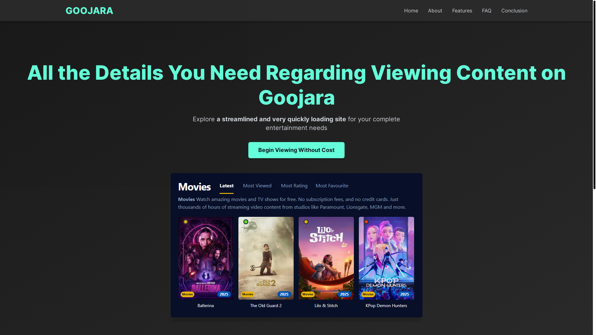 website screenshot of https://goojara-dphy.pages.dev/