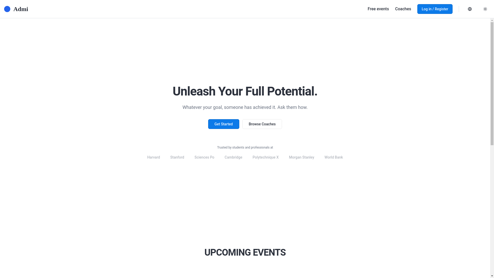 website screenshot of https://joinadmi.com/