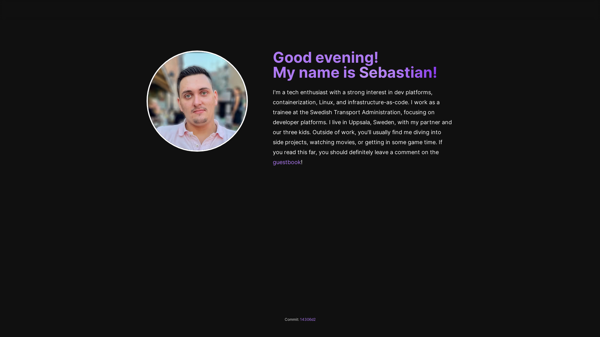 website screenshot of https://sebdanielsson.pages.dev/