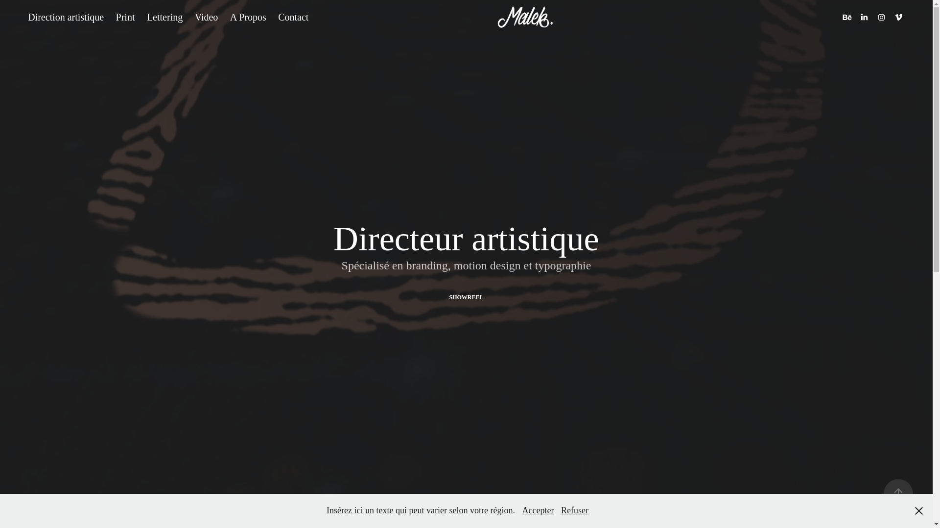 website screenshot of https://malekb.paris/