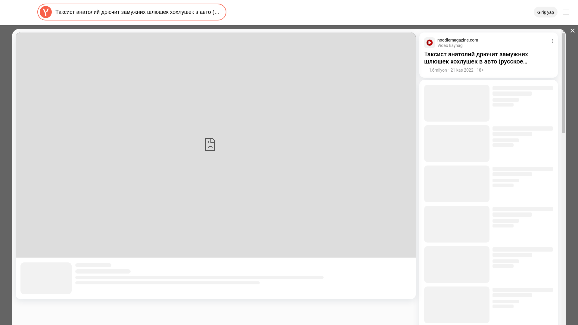 website screenshot of https://gs.yandex.com.tr/video/preview/7712604402063434688