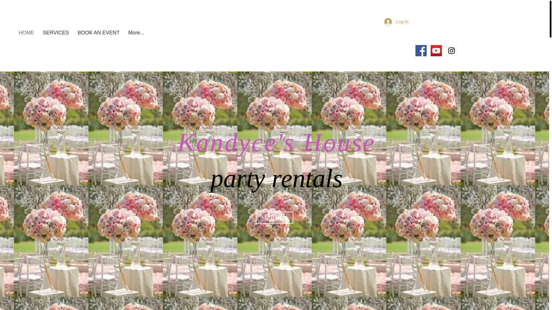 website screenshot of https://kandyceshousepartyrentals.org/