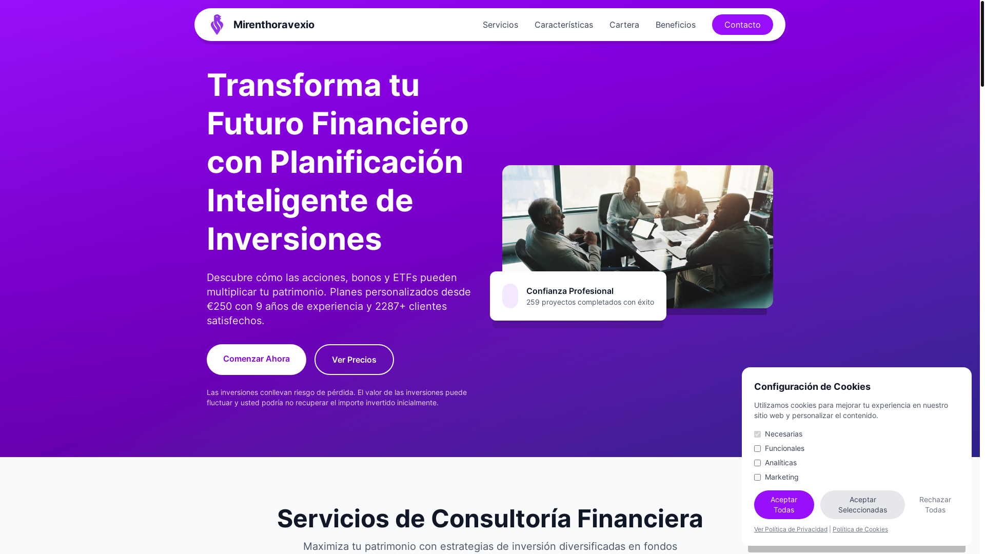 website screenshot of https://mirenthoravexio.com/