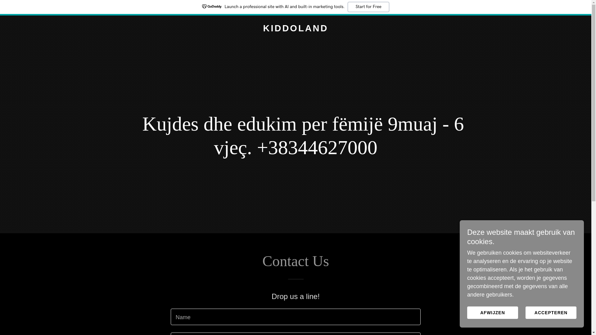 website screenshot of https://kiddoland-ks.com/