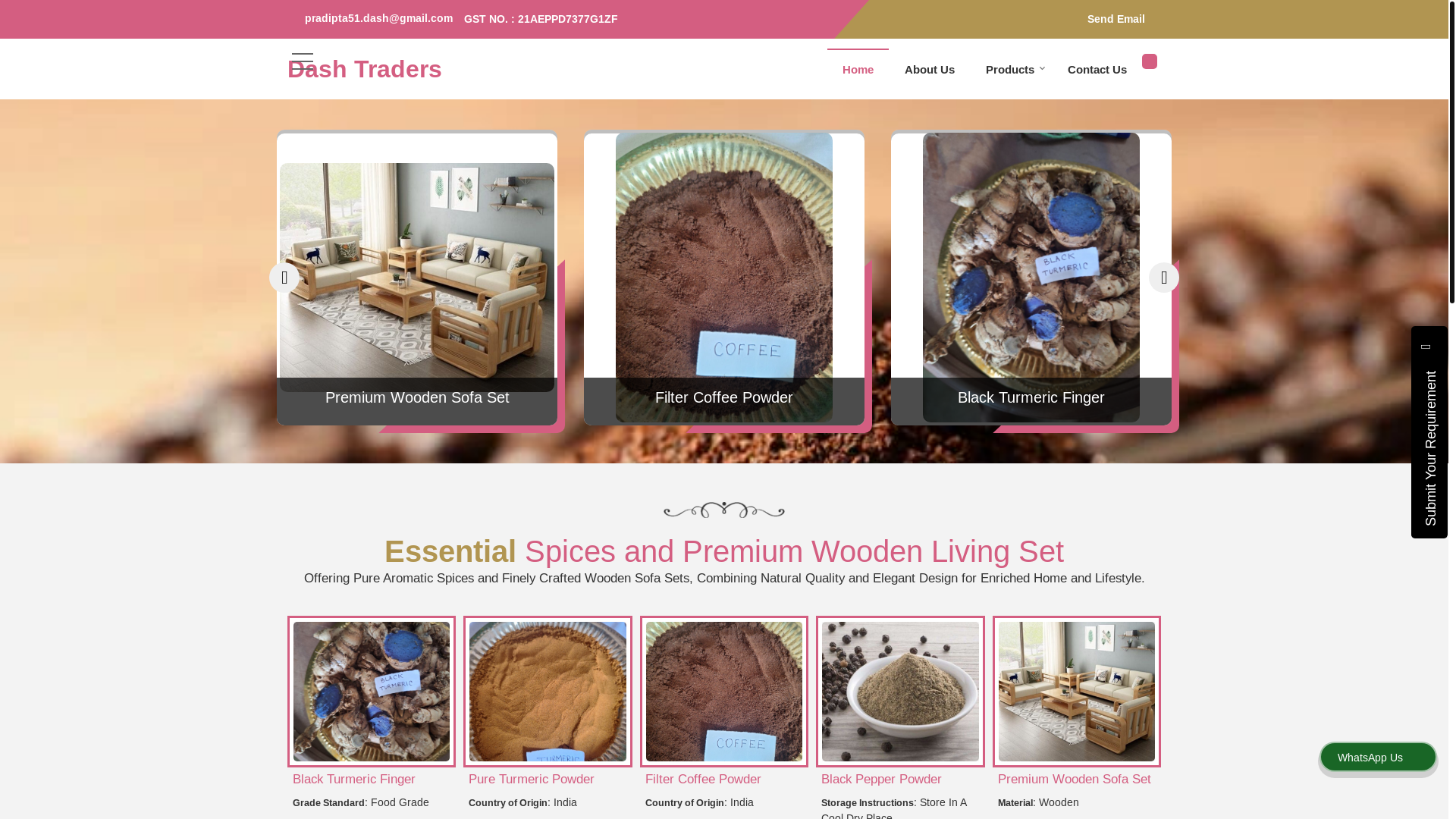 website screenshot of https://dashtraders.co.in/