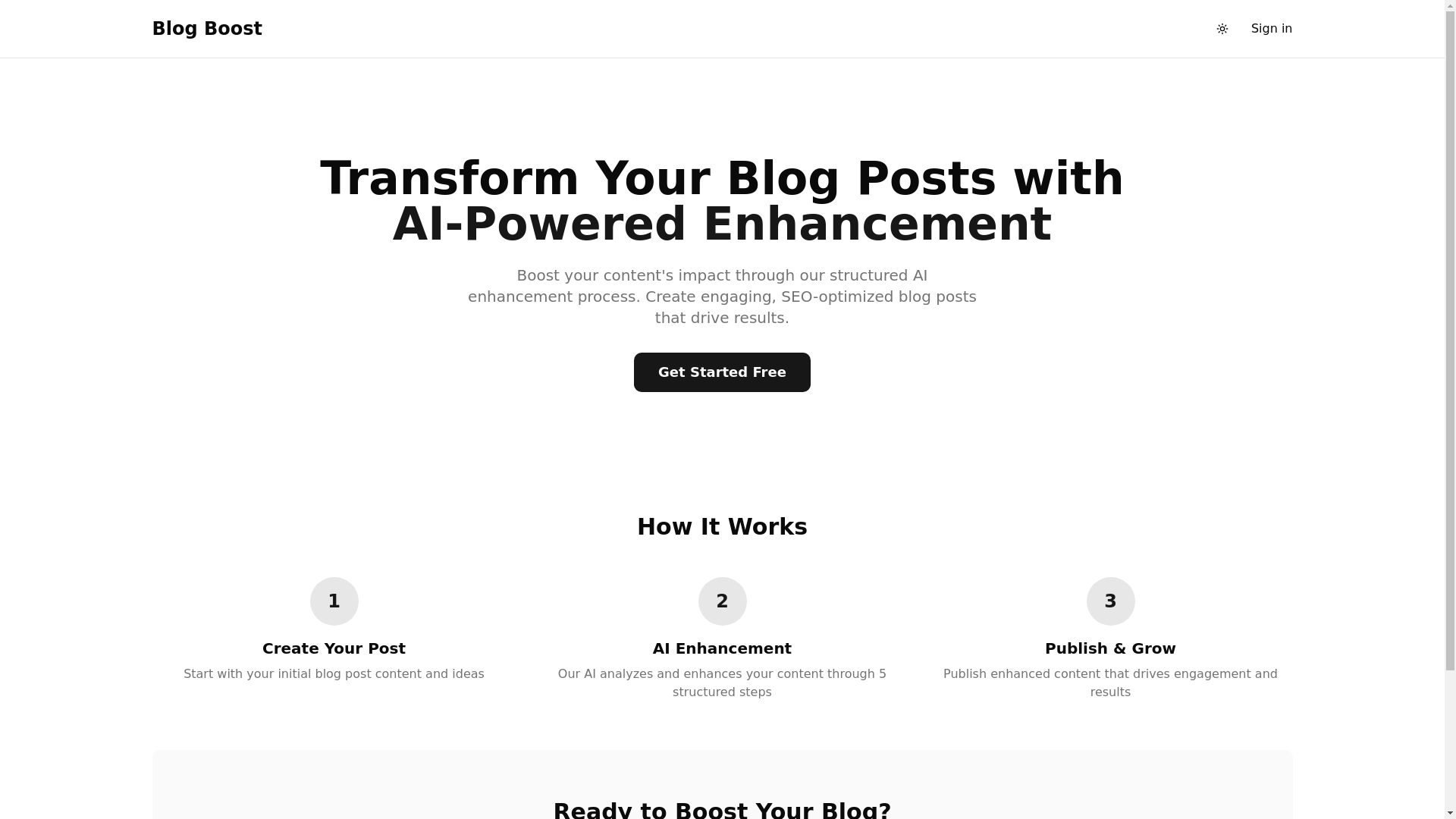 website screenshot of https://blogboost.pro/