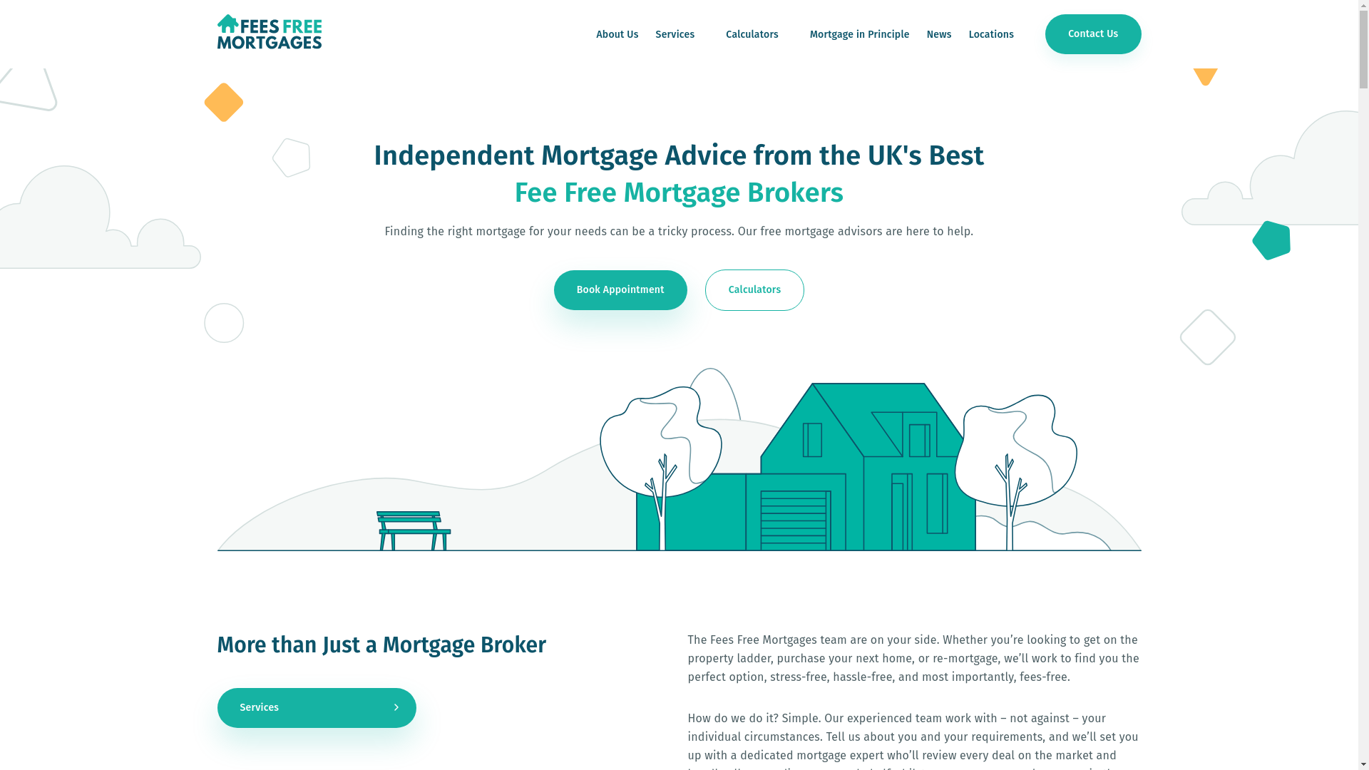 website screenshot of https://feesfreemortgages.com/