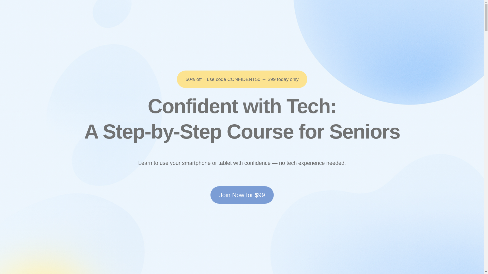 website screenshot of https://confidentwithtechcourse.com/