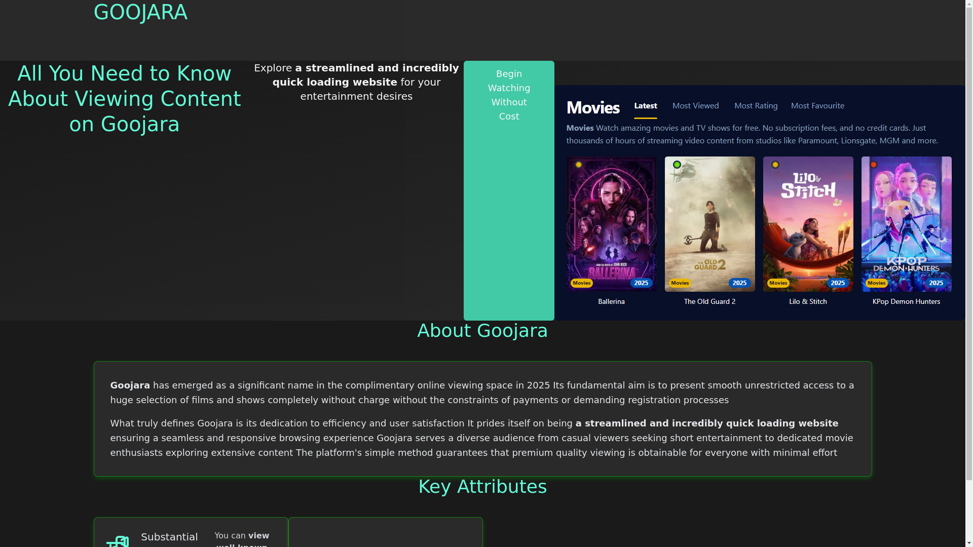 website screenshot of https://goojara-qzd4.pages.dev/