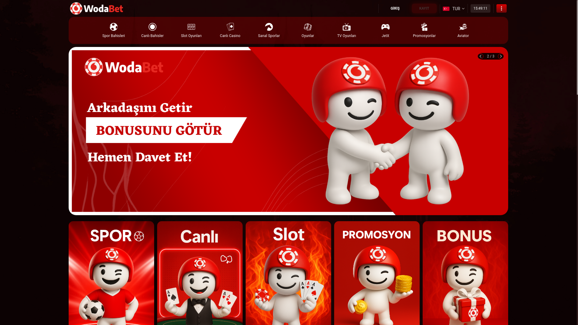 website screenshot of https://wodabet134.com/