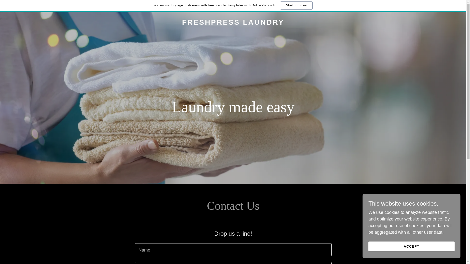 website screenshot of https://freshpresslaundry.com/