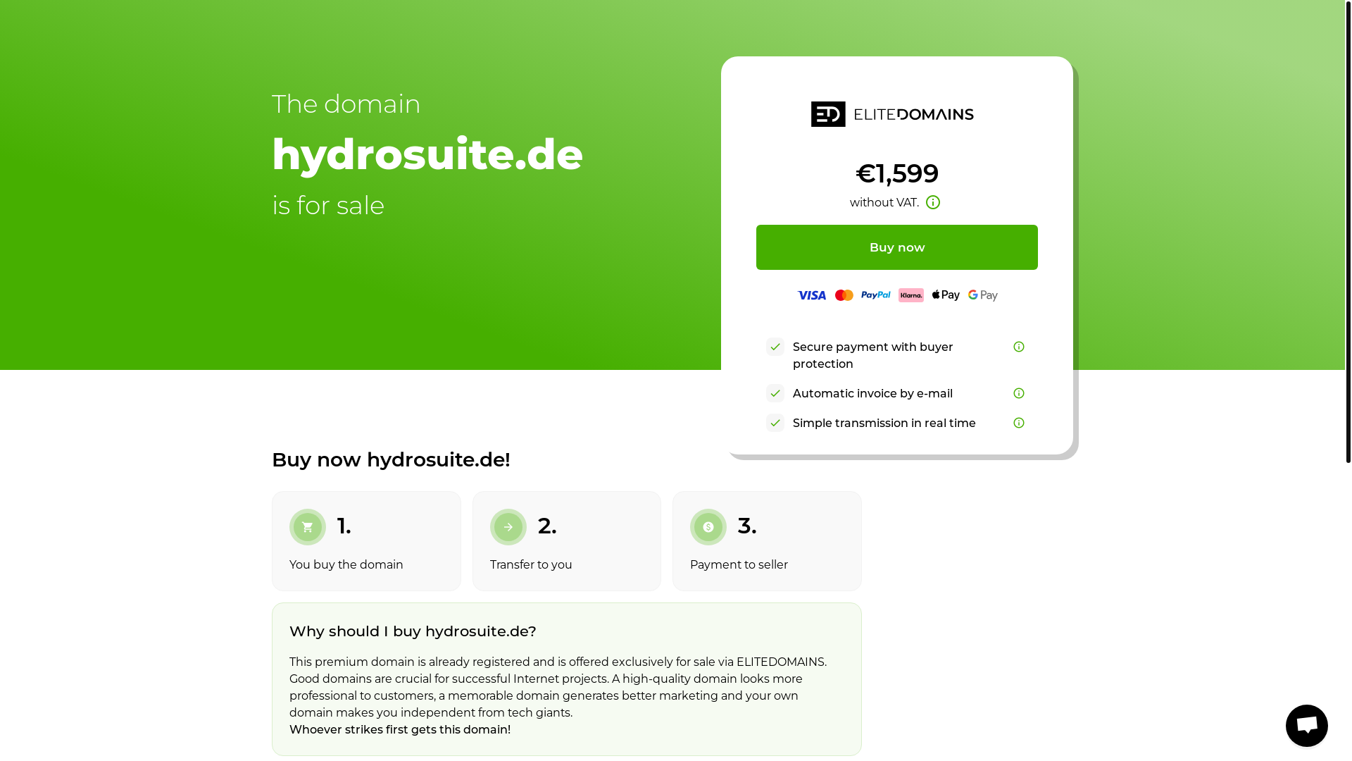 website screenshot of https://hydrosuite.de/