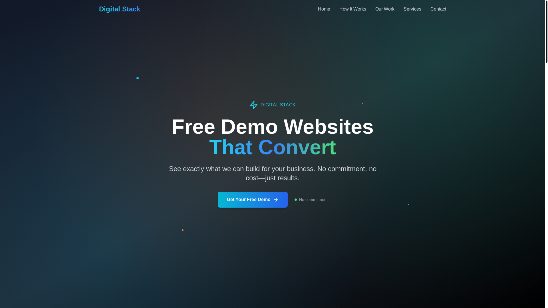 website screenshot of https://digitalstack.marketing/