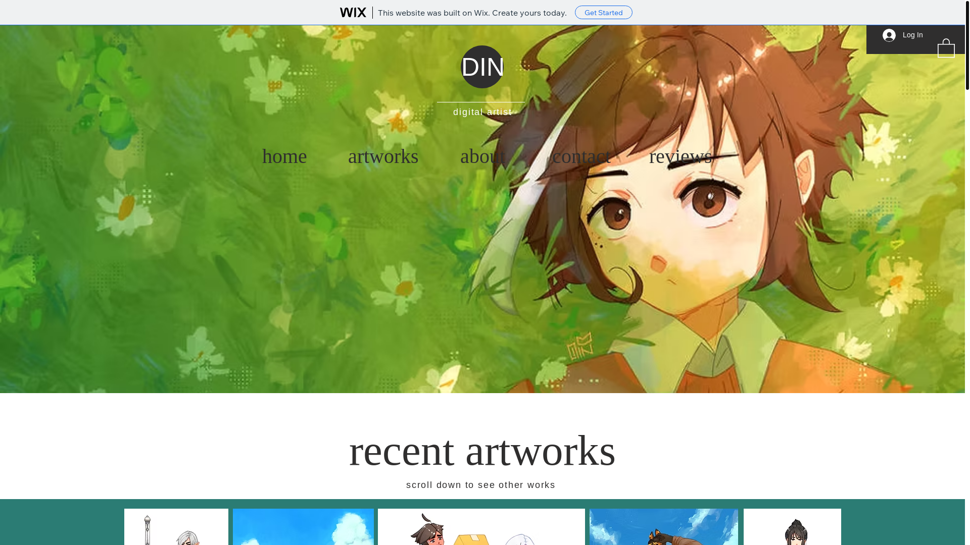 website screenshot of https://generaldinnn.wixsite.com/dinportfolio