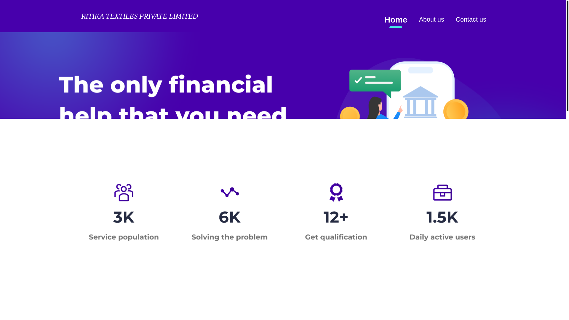 website screenshot of https://ritika-textiles.com/