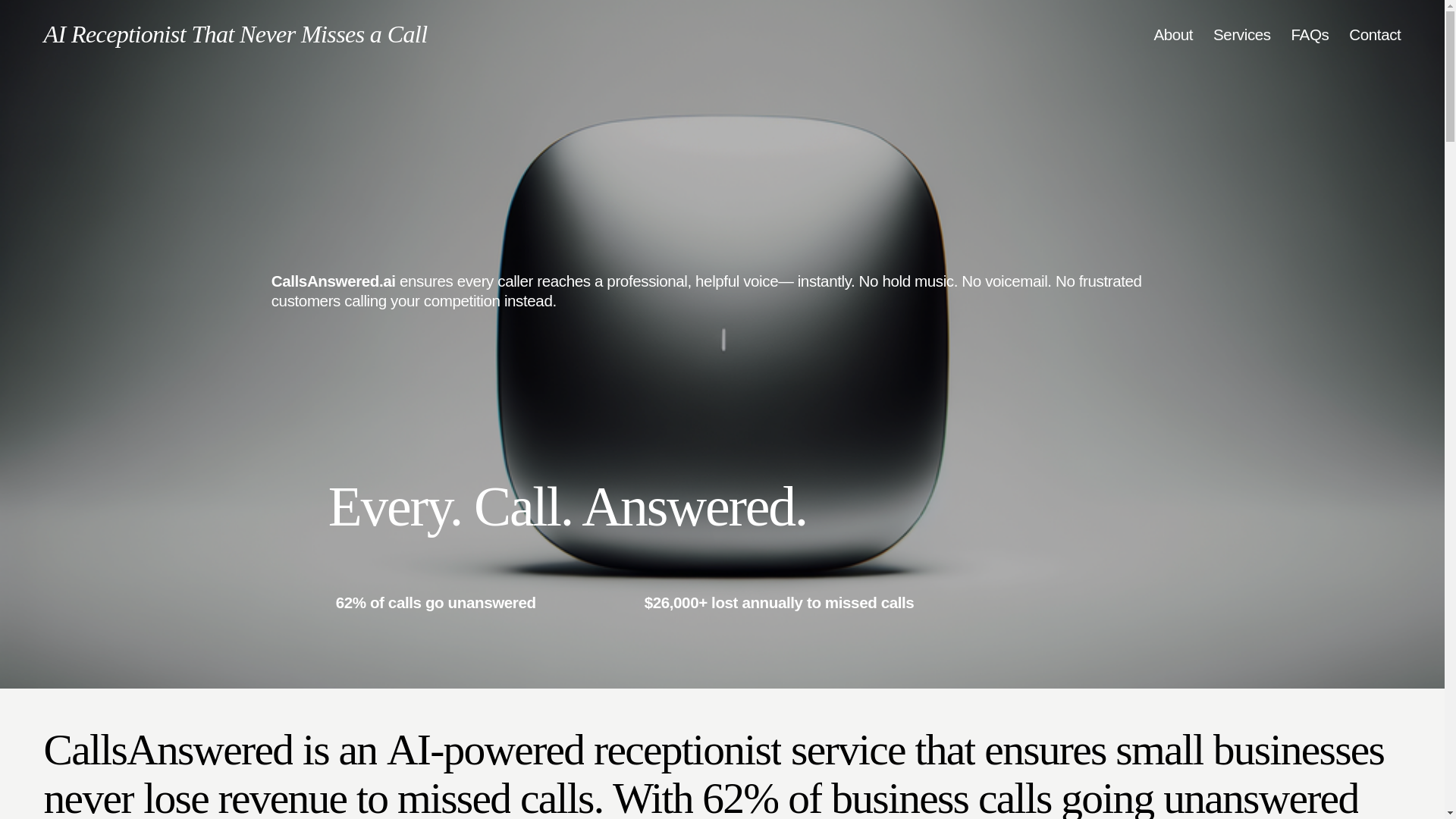 website screenshot of https://callsanswered.ai/