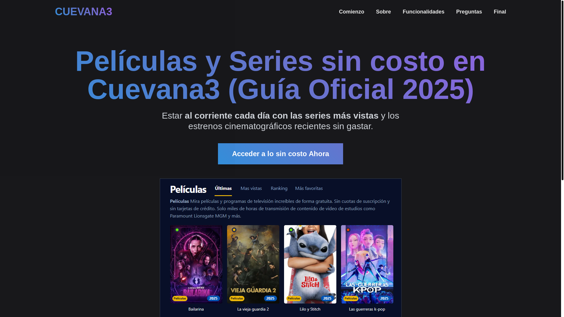 website screenshot of https://cuevana3-4gx2.pages.dev/