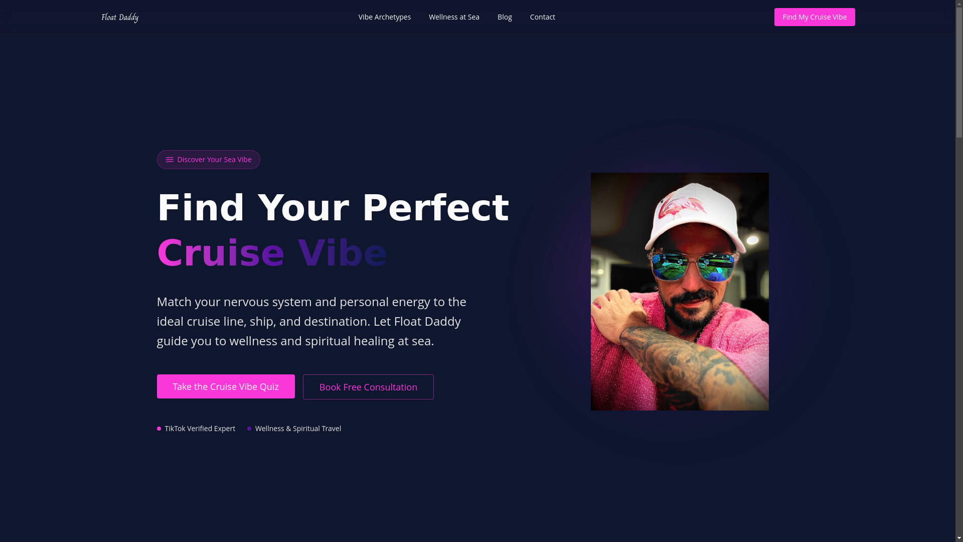 website screenshot of https://cruisevibe.net/