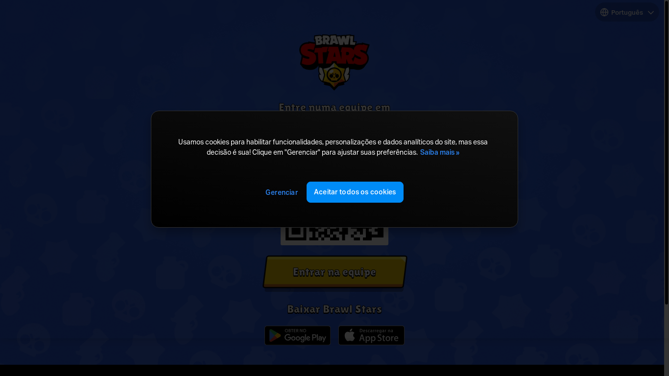 website screenshot of https://link.brawlstars.com/invite/gameroom/pt?tag=XTCAU3B