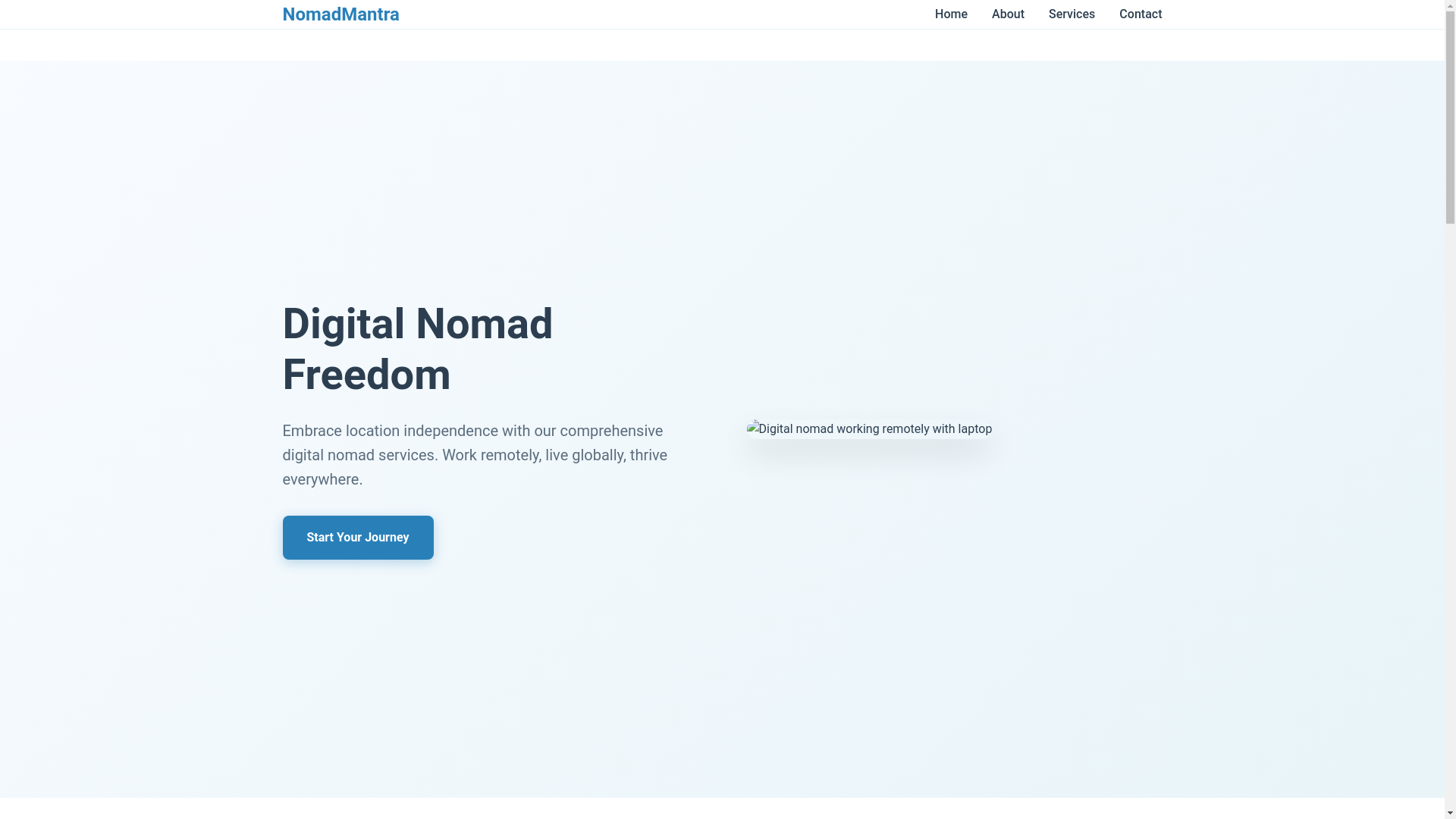 website screenshot of https://nomadmantra.qpon/