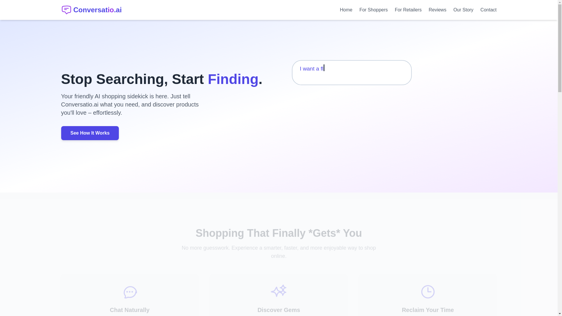 website screenshot of https://conversatioai.store/