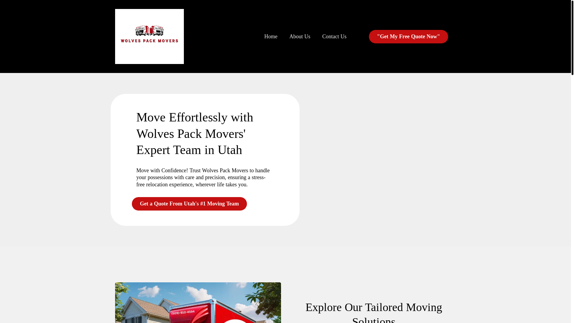website screenshot of https://wolvespackmovers.com/