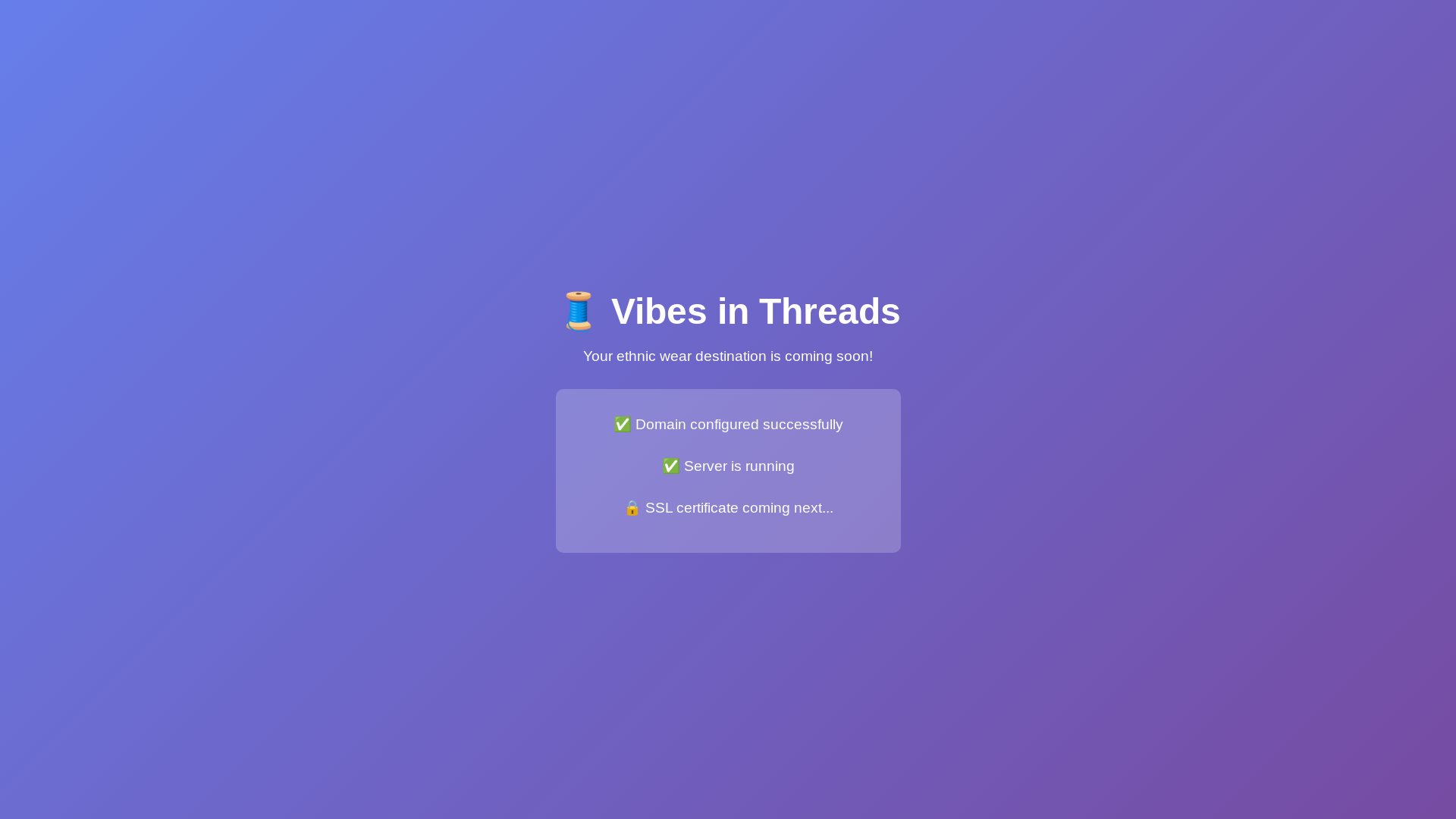 website screenshot of https://vibesinthreads.store/