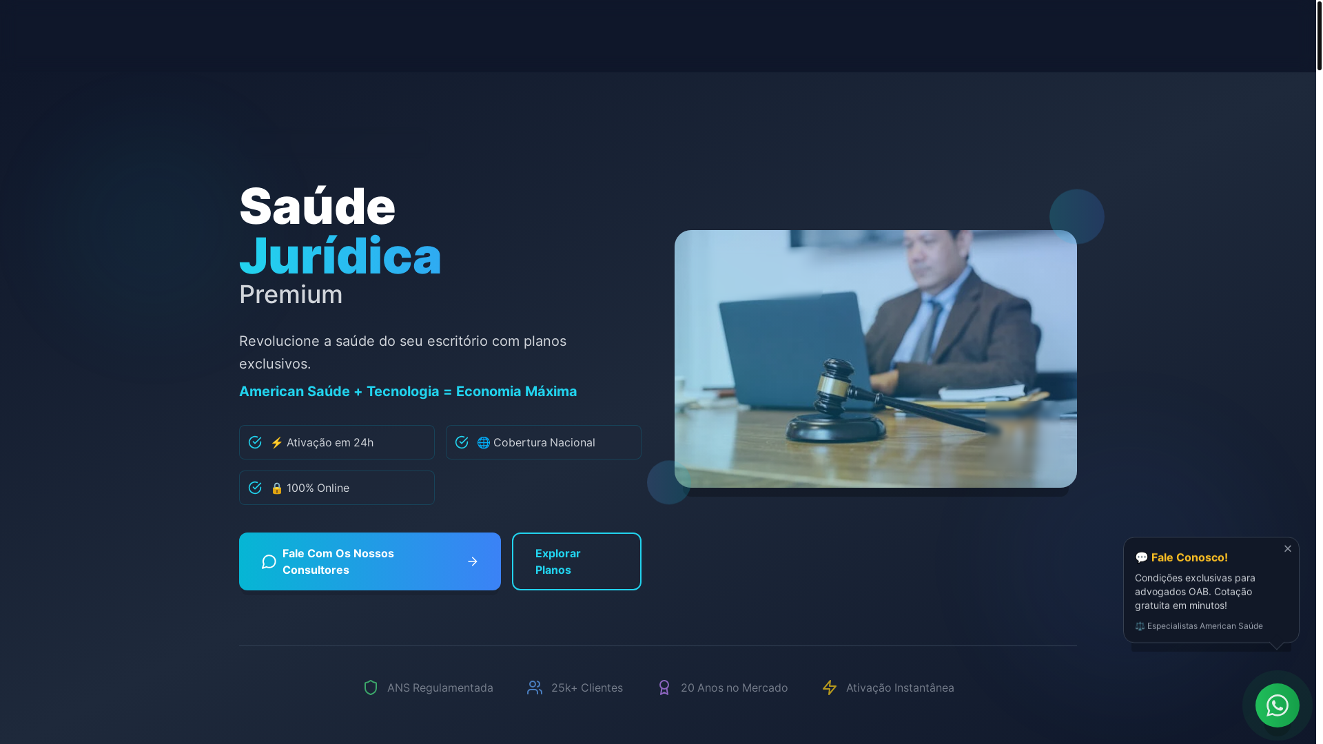 website screenshot of https://planosaudeadv.com.br/