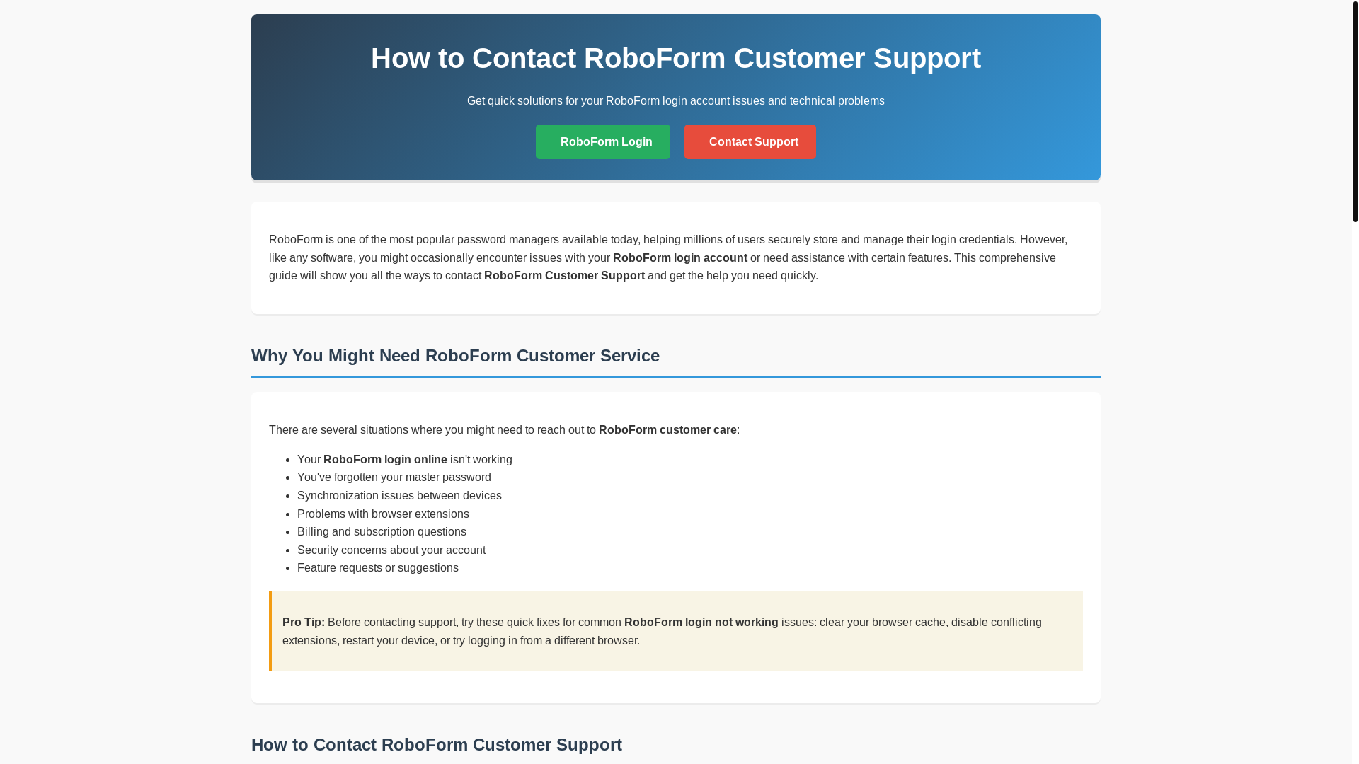 website screenshot of https://roboform-support.pages.dev/