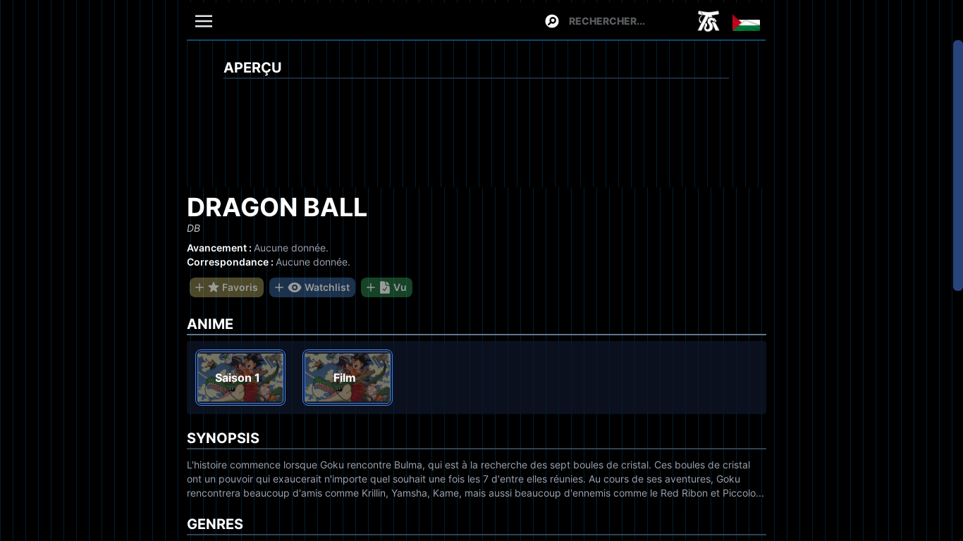 website screenshot of https://sama-anime.biz/catalogue/dragon-ball/