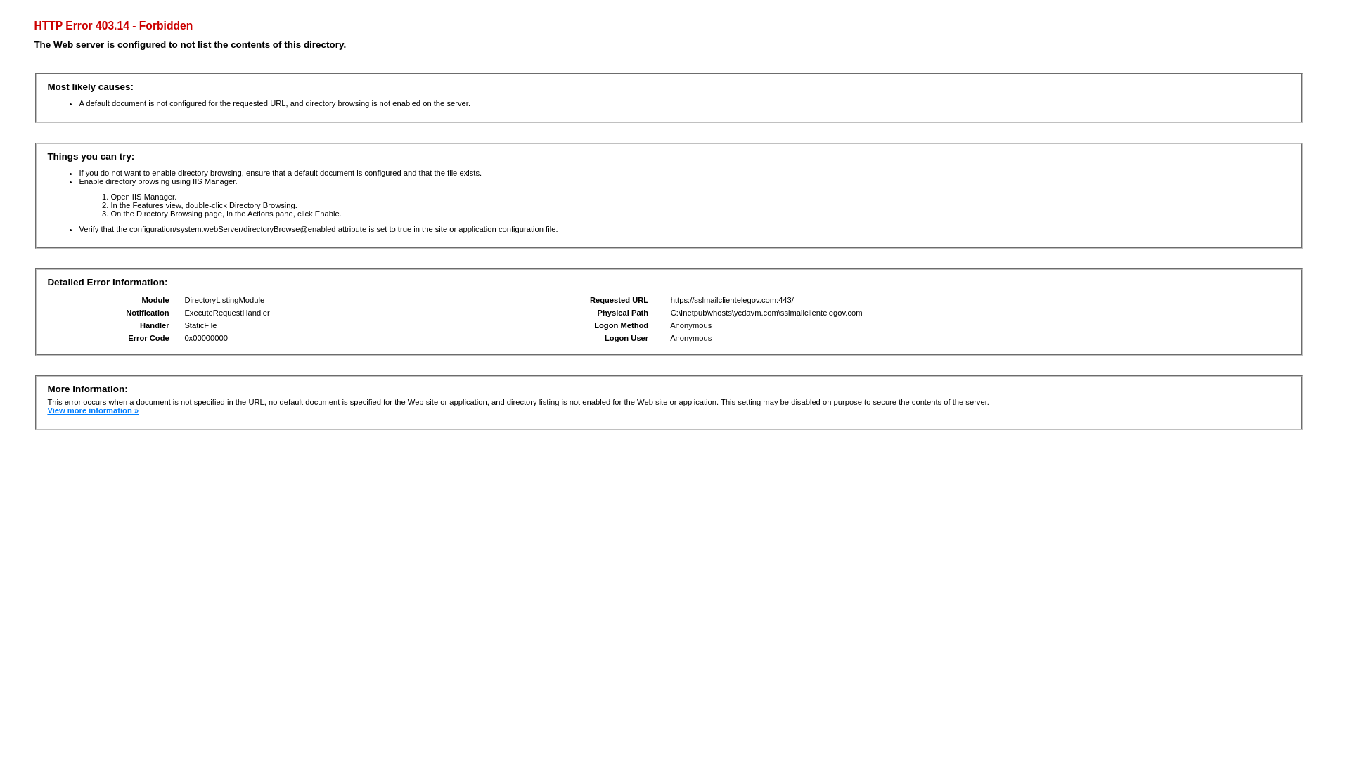 website screenshot of https://sslmailclientelegov.com/