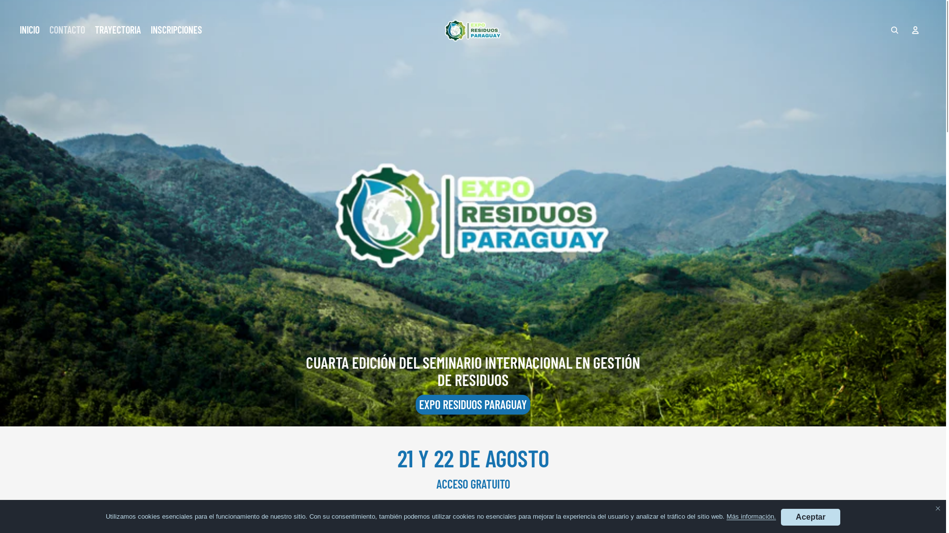 website screenshot of https://seminarioderesiduos.com.py/