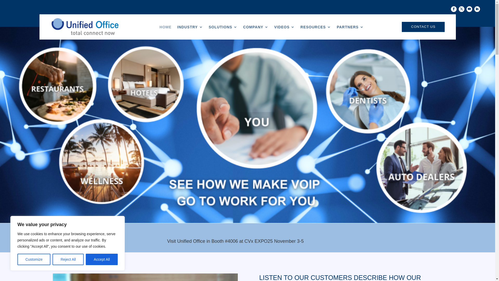 website screenshot of https://unifiedofficestaff.com/