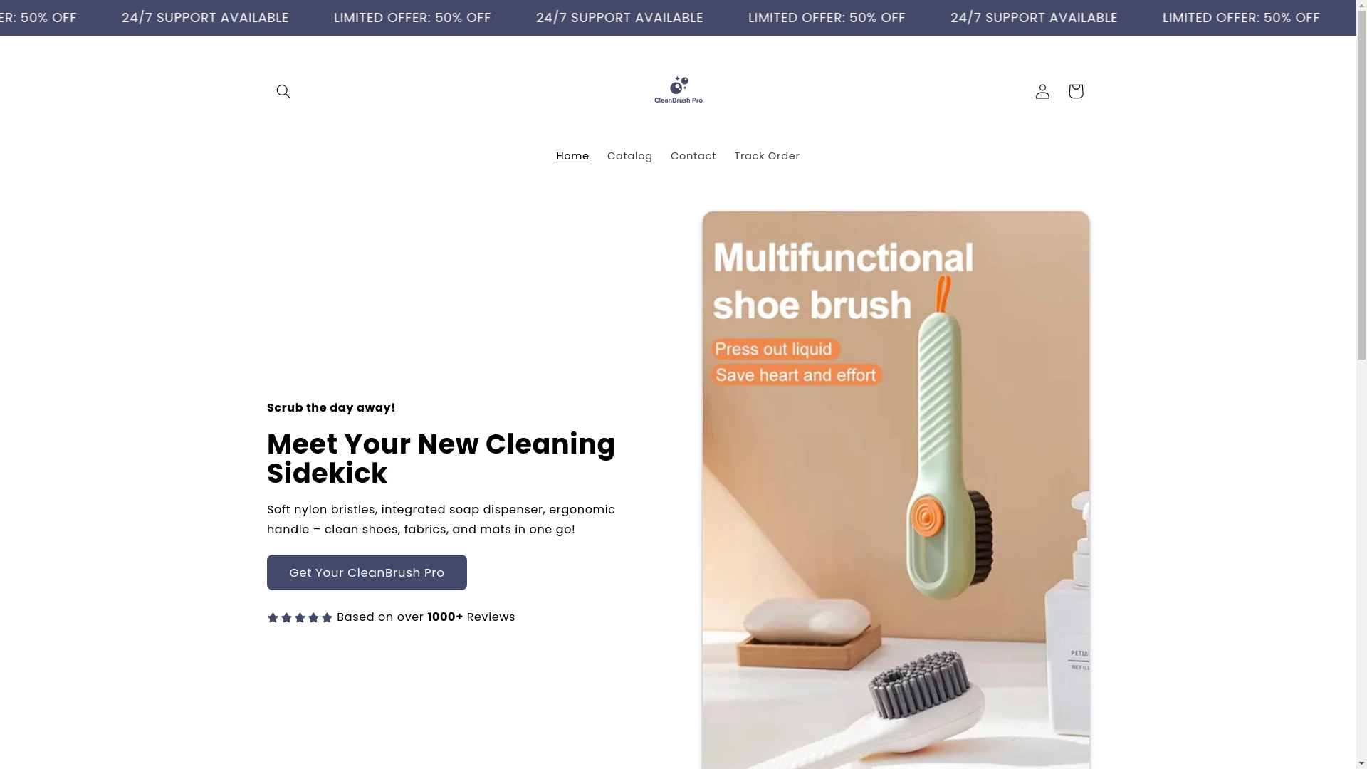 website screenshot of https://cleanprobrush.com/