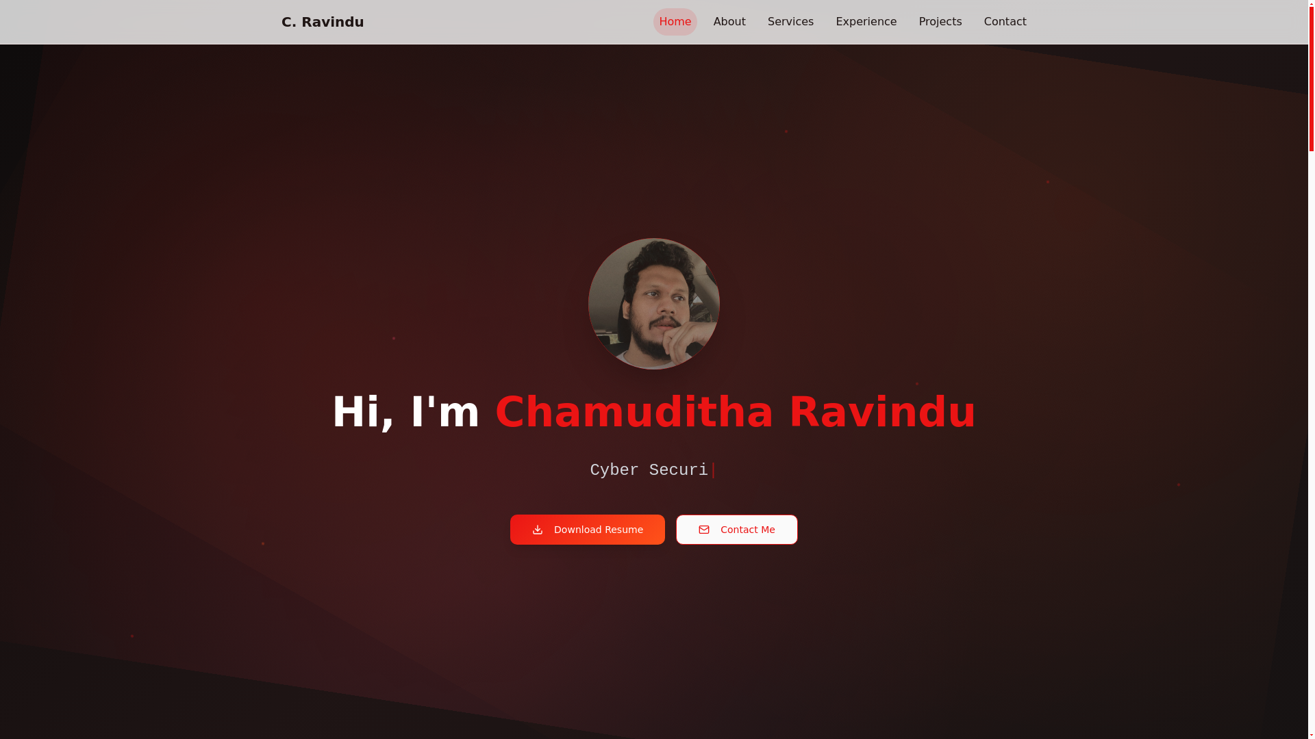 website screenshot of https://chamuditharavindu.pages.dev/
