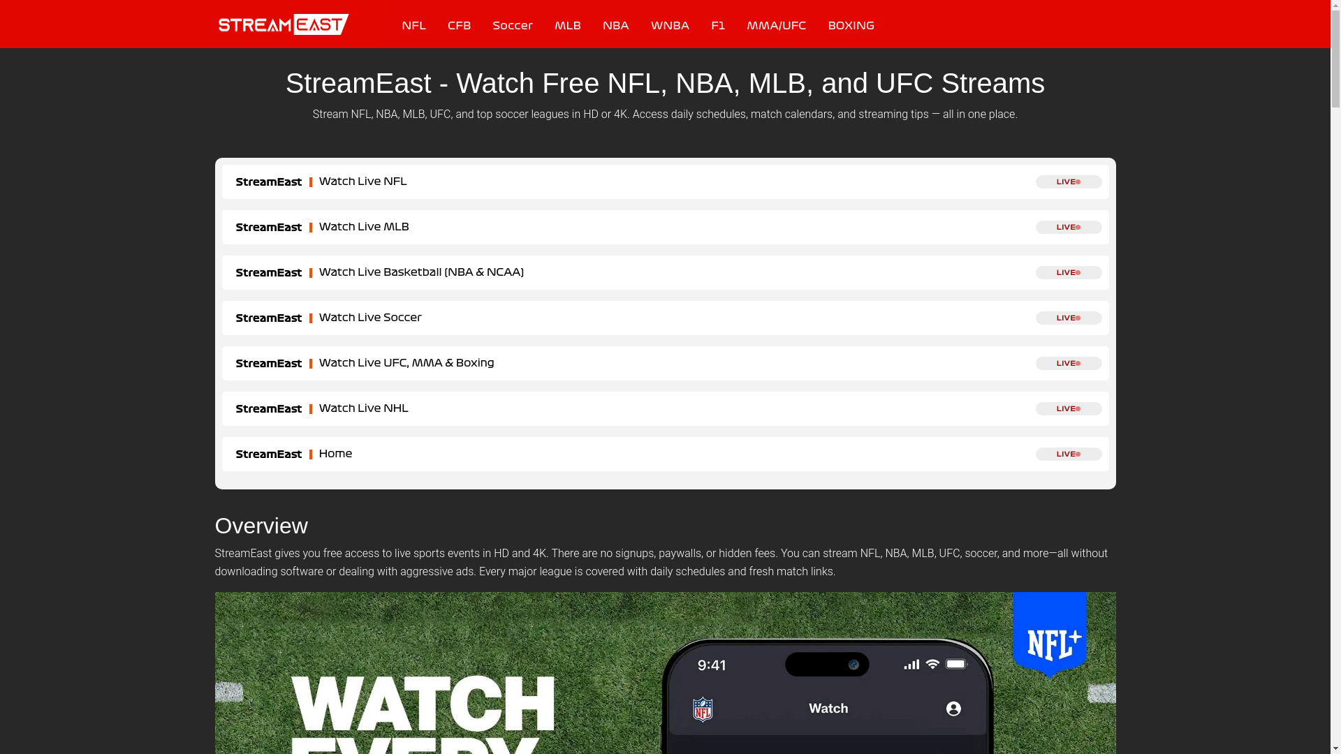 website screenshot of https://streameast-sa-com.pages.dev/