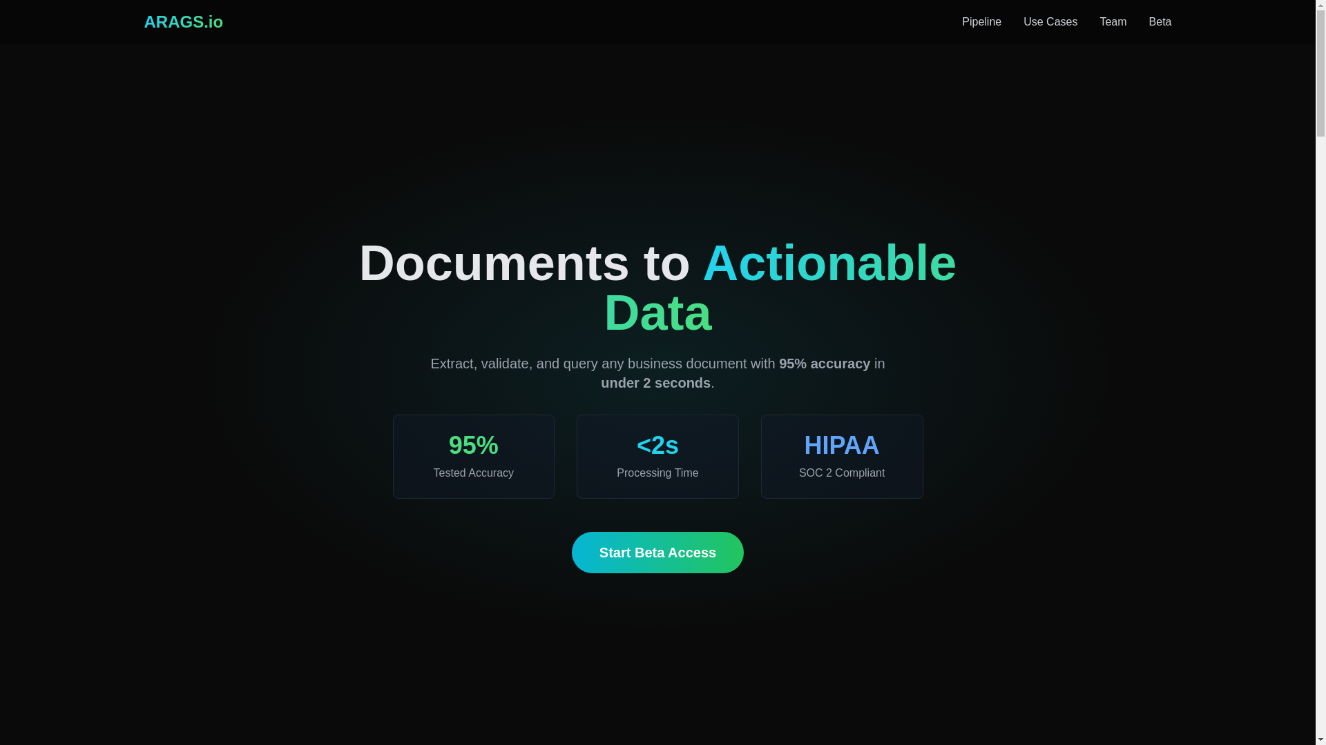 website screenshot of https://arags-landing.pages.dev/