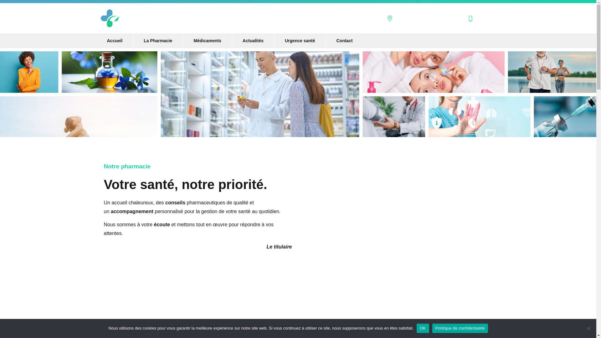 website screenshot of https://pharmaciedeguiclan.fr/
