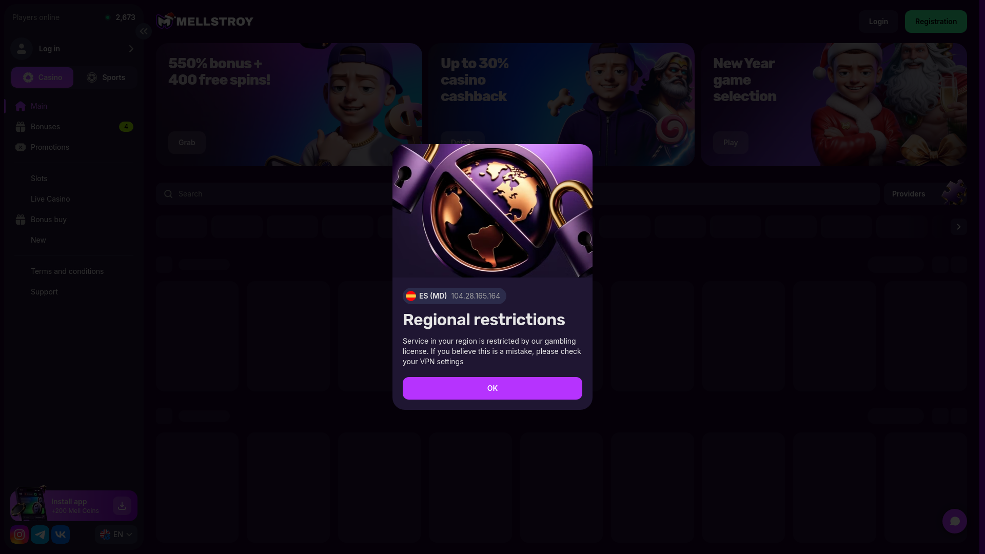 website screenshot of https://mellstroy.game/