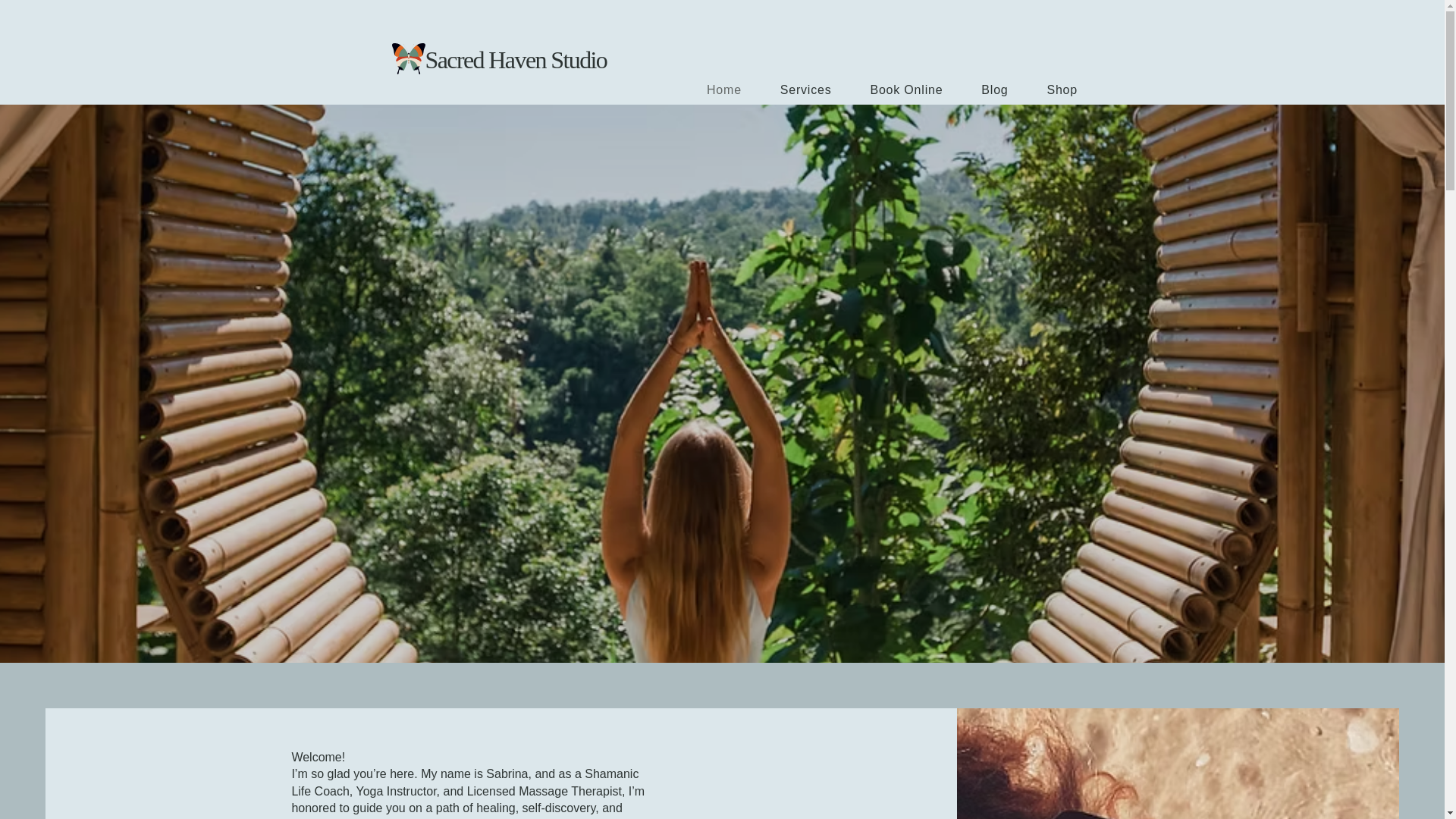 website screenshot of https://sacredhaven.studio/