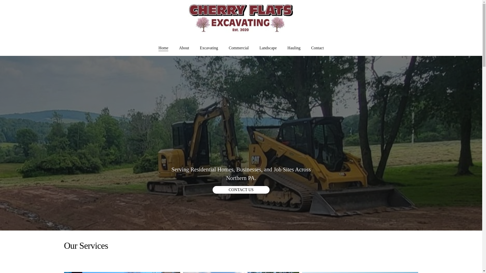 website screenshot of https://cherryflatsexcavating.com/