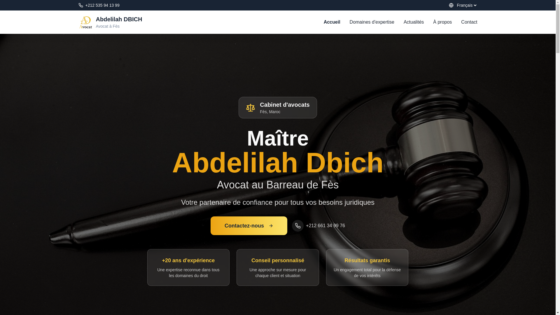 website screenshot of https://avocatdbich.com/