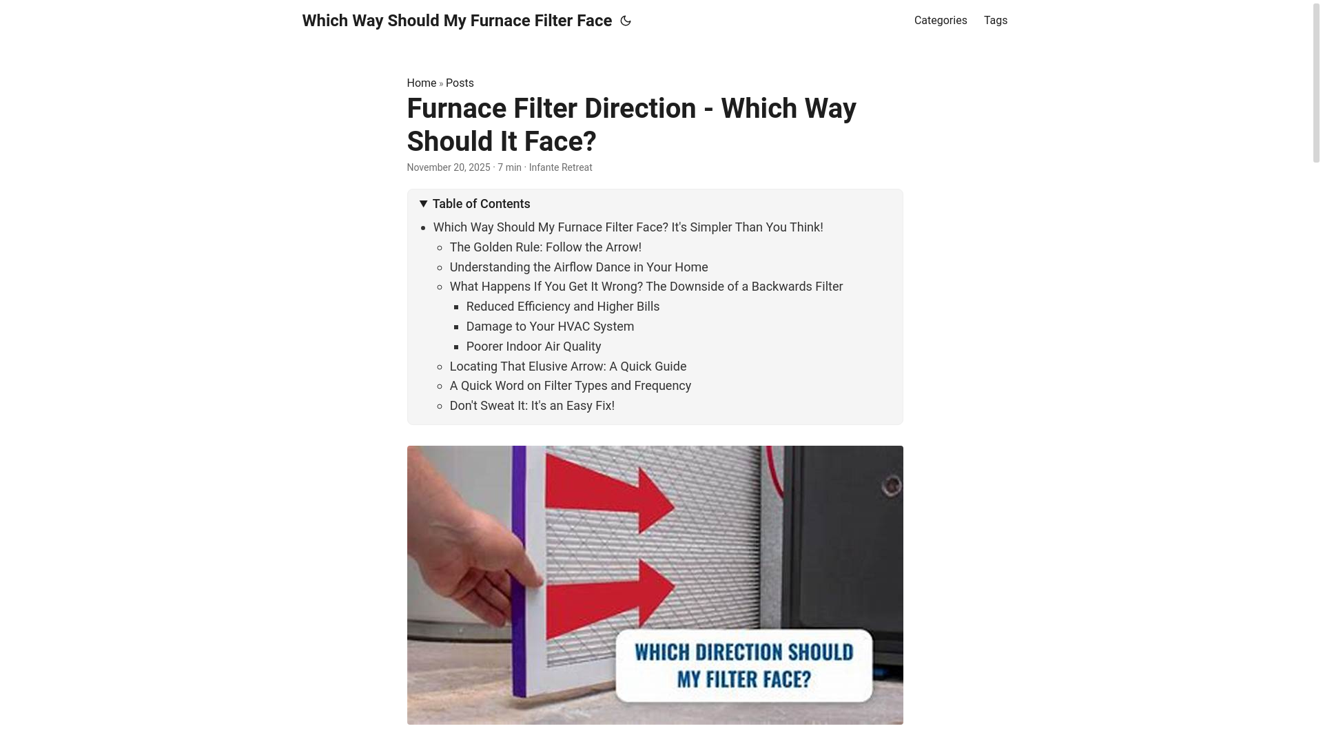 website screenshot of https://whichwayshouldmyfurnacefilterface.pages.dev/