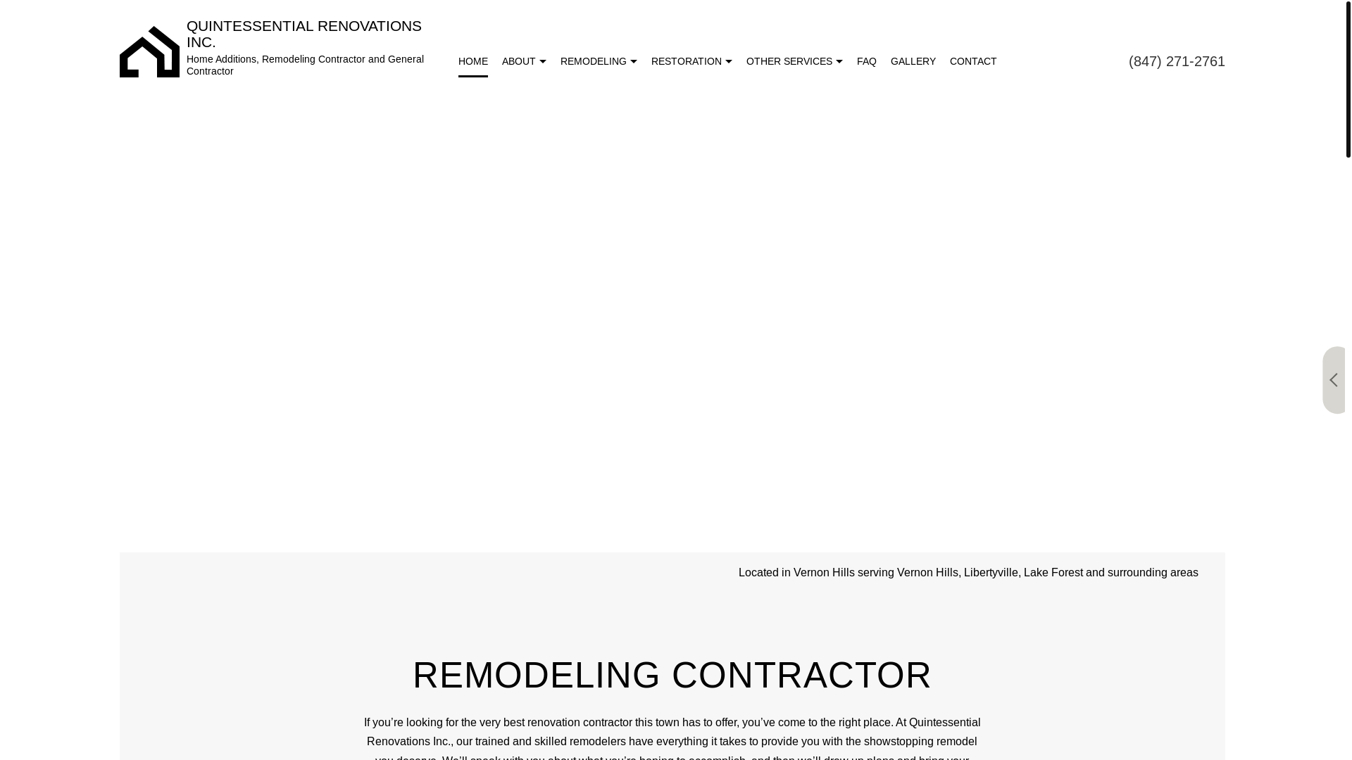 website screenshot of https://quintessentialrenovationsil.net/
